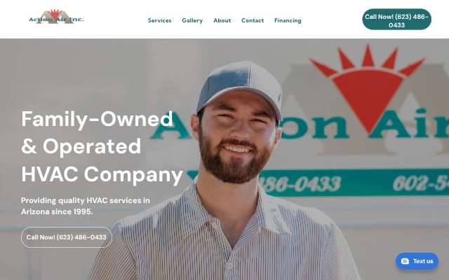 Action Air Inc's page as the assistant saw it