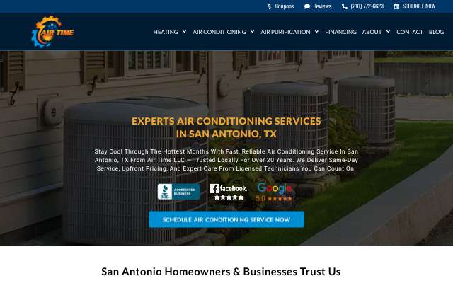 Air Time LLC's page as the assistant saw it