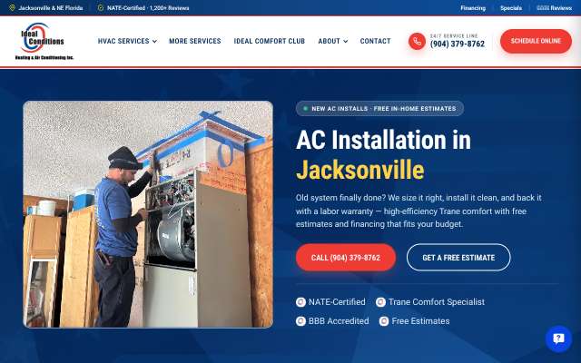 Ideal Conditions's page as the assistant saw it