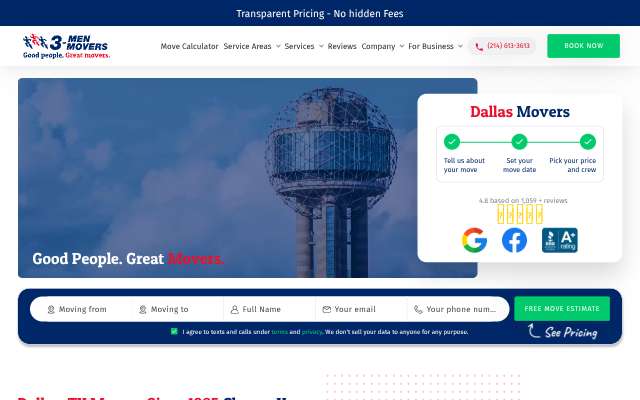 Page cited for 3 Men Movers - Dallas
