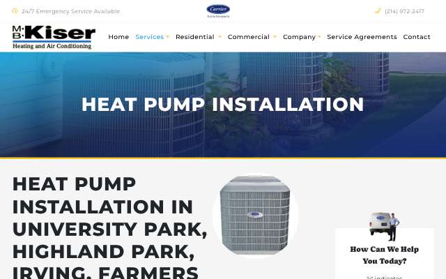 M.B. Kiser Heating and Air Conditioning Co. Inc.'s page as the assistant saw it