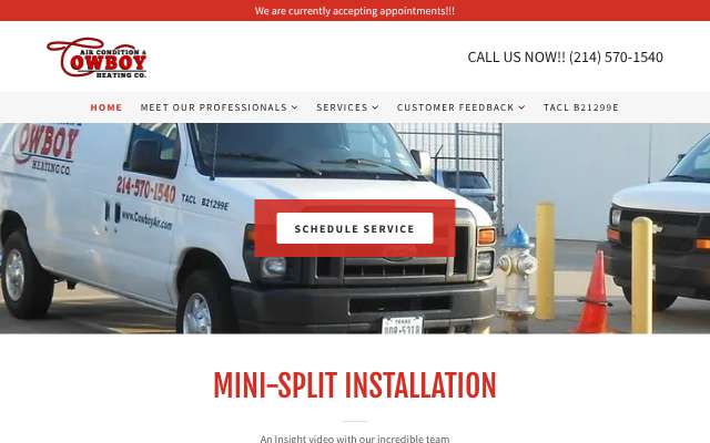 Cowboy Air Condition & Heating Company's page as the assistant saw it