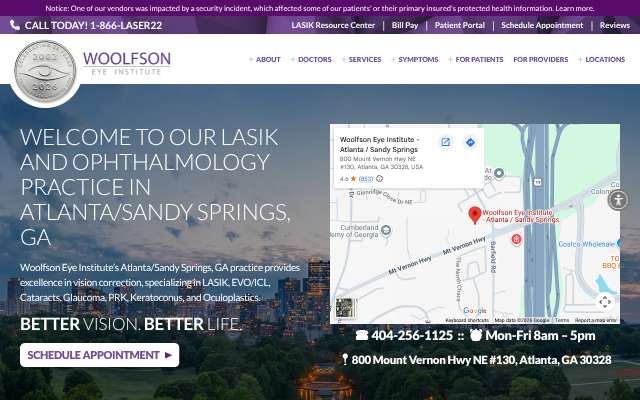 Page cited for Woolfson Eye Institute