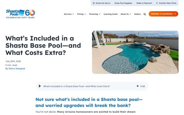 Page cited for Shasta Pools