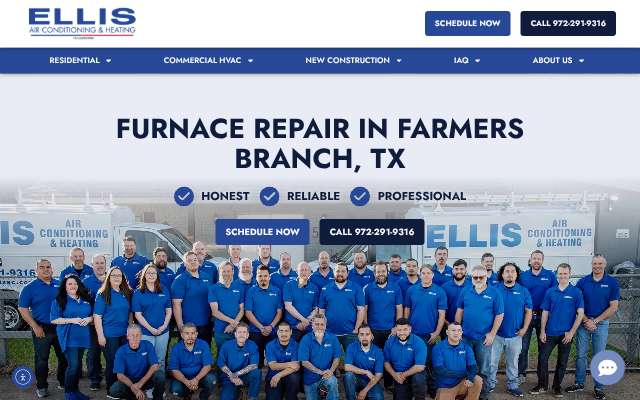 Ellis Air Conditioning and Heating's page as the assistant saw it