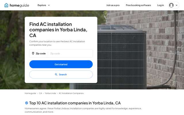 HomeGuide's page as the assistant saw it