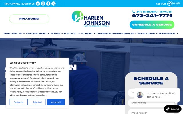 Page cited for Harlen Johnson HVAC, Plumbing & Electrical (HJAC)
