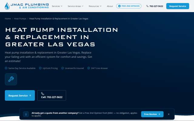 JMAC HVAC's page as the assistant saw it