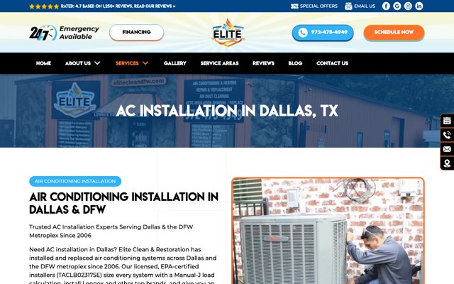 Page cited for Elite Clean & Restoration