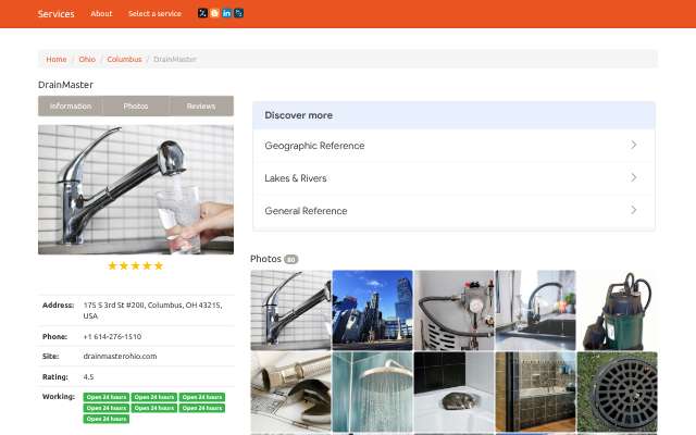 DrainMaster, Inc's page as the assistant saw it