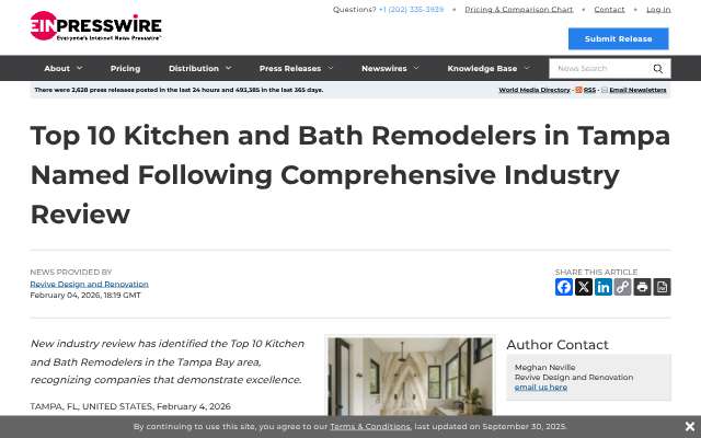 Revive Design and Renovation's page as the assistant saw it