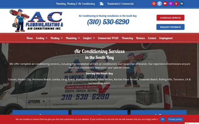 AC Plumbing, Heating & Air Conditioning's page as the assistant saw it
