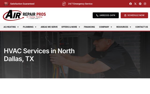 Page cited for Air Repair Pros