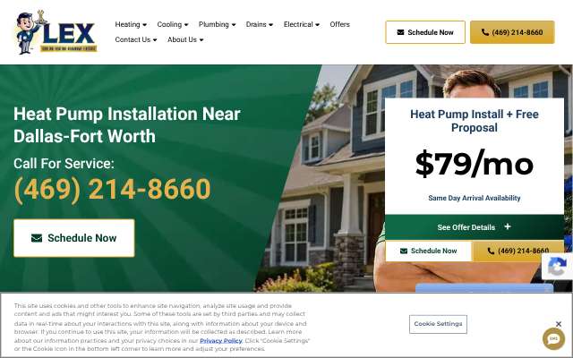 LEX Air Conditioning's page as the assistant saw it