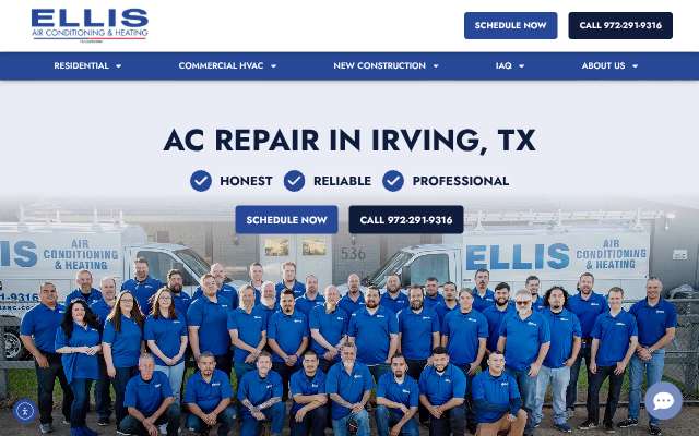 Ellis Air Conditioning and Heating's page as the assistant saw it
