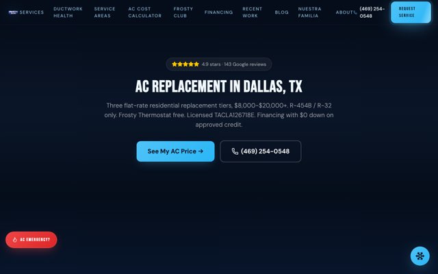 Page cited for Frosty's HVAC