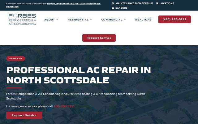 Forbes Refrigeration & Air Conditioning's page as the assistant saw it