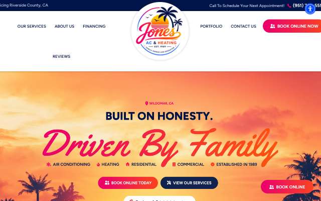 Jones AC & Heating's page as the assistant saw it