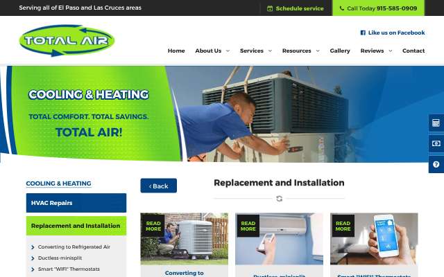 Total Air's page as the assistant saw it
