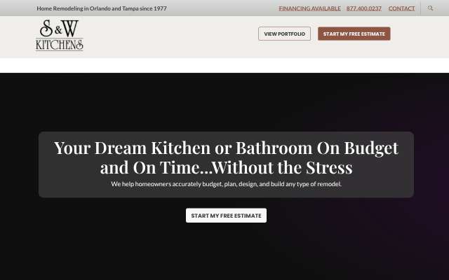 S&W Kitchens's page as the assistant saw it