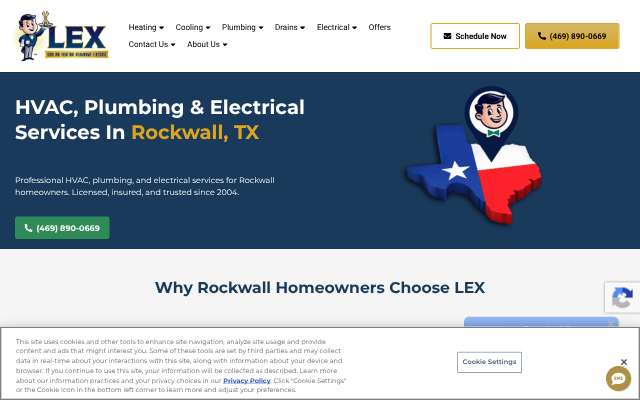 LEX Air Conditioning's page as the assistant saw it