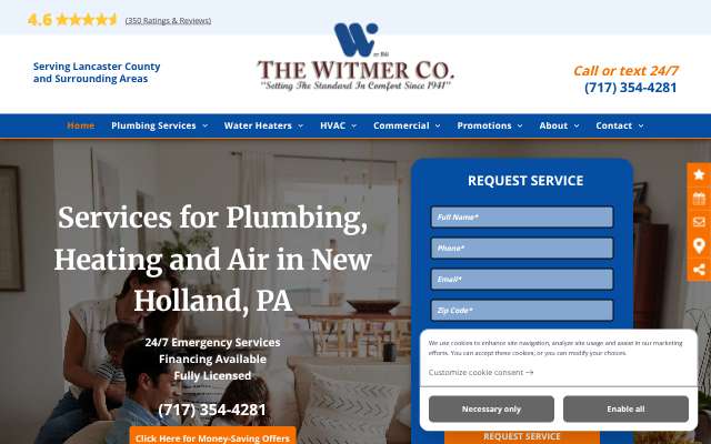 The Witmer Company's page as the assistant saw it