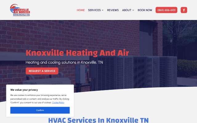 Knoxville A/C Service's page as the assistant saw it