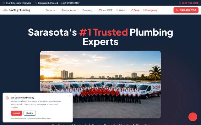 Unclog plumbing Sarasota FL's page as the assistant saw it
