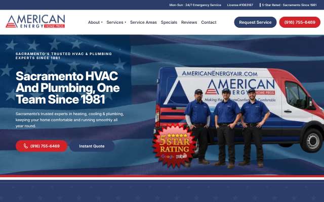 American Energy Heat & Air's page as the assistant saw it