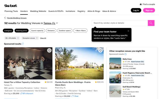 The Orlo House & Ballroom's page as the assistant saw it