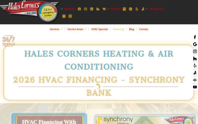 Hales Corners Heating & Air Conditioning's page as the assistant saw it