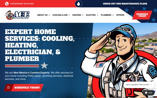 Page cited for Ace Heating - Cooling - Plumbing - Electrical
