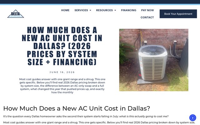 Page cited for Delta Air Conditioning