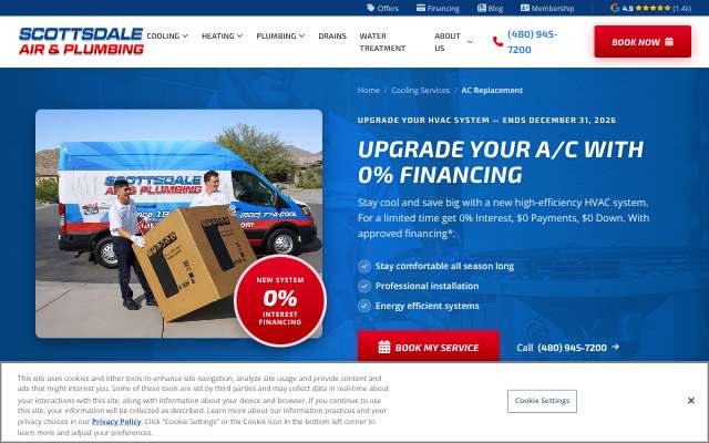 Scottsdale Air's page as the assistant saw it