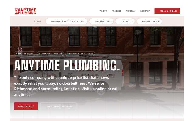 Page cited for Any Time Emergency Plumbing