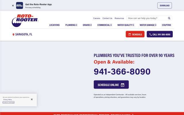 Roto-Rooter Plumbing & Drain Services's page as the assistant saw it