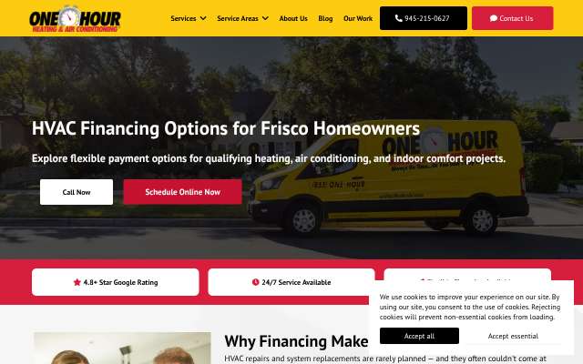 One Hour Air Conditioning & Heating of Frisco's page as the assistant saw it