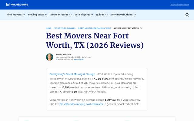 VIP Moving Company's page as the assistant saw it