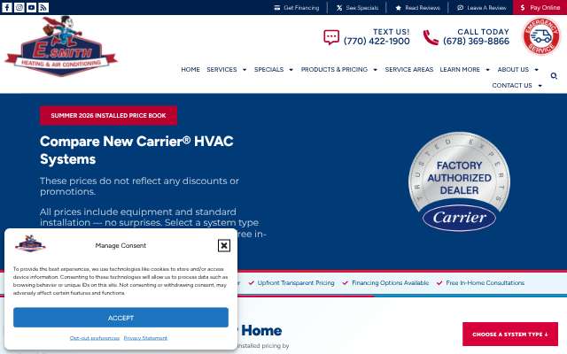Page cited for E. Smith Heating & Air Conditioning