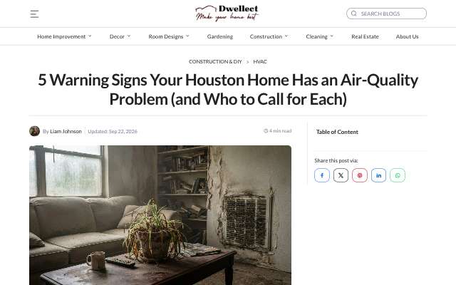 AQE Mold & Water Restoration (Air Quality Express)'s page as the assistant saw it