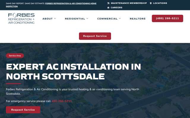 Forbes Refrigeration & Air Conditioning's page as the assistant saw it