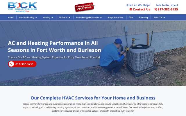 Bock Services's page as the assistant saw it