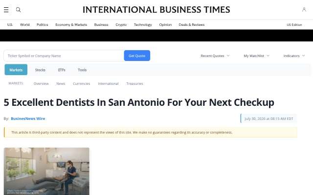 Alamo Dental Center's page as the assistant saw it