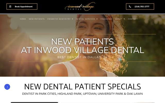 Inwood Village Dental's page as the assistant saw it