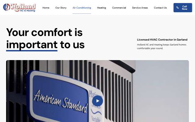 Holland AC and Heating's page as the assistant saw it