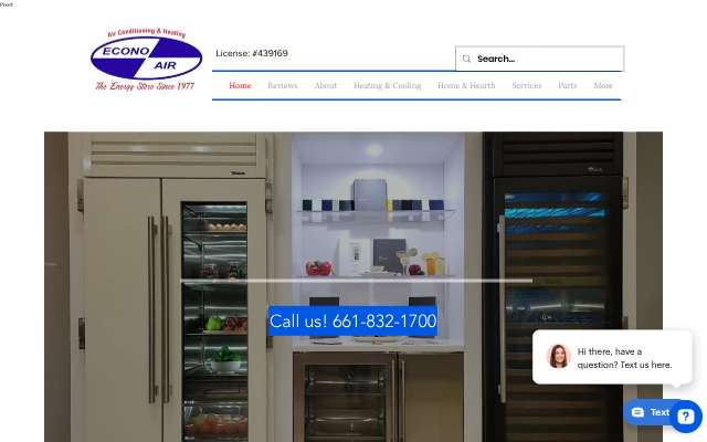 Econo Air's page as the assistant saw it