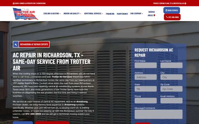 Trotter Air Services's page as the assistant saw it