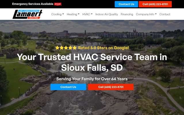 Lambert Heating & Air Conditioning's page as the assistant saw it