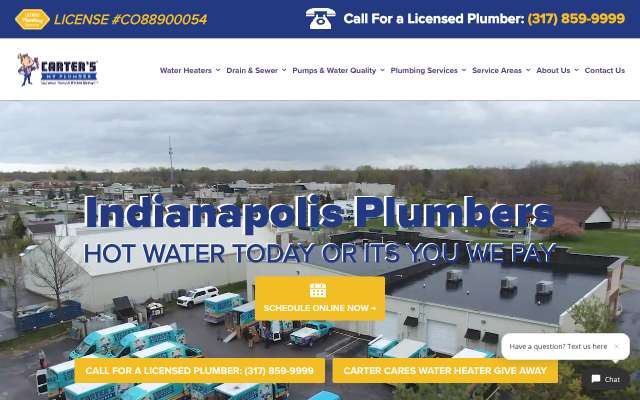 Carter's My Plumber's page as the assistant saw it