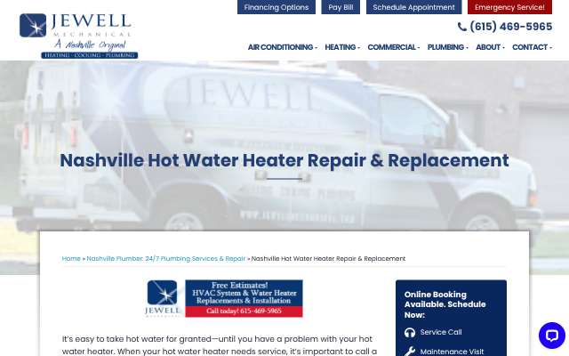 Jewell Mechanical's page as the assistant saw it